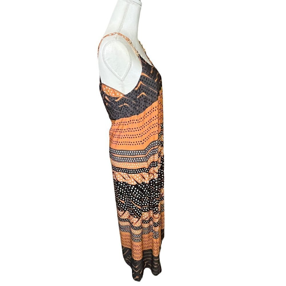 Women's Donna Morgan Size 14 Gray, Black, Orangish Brown Maxi Dress - Picture 6 of 7